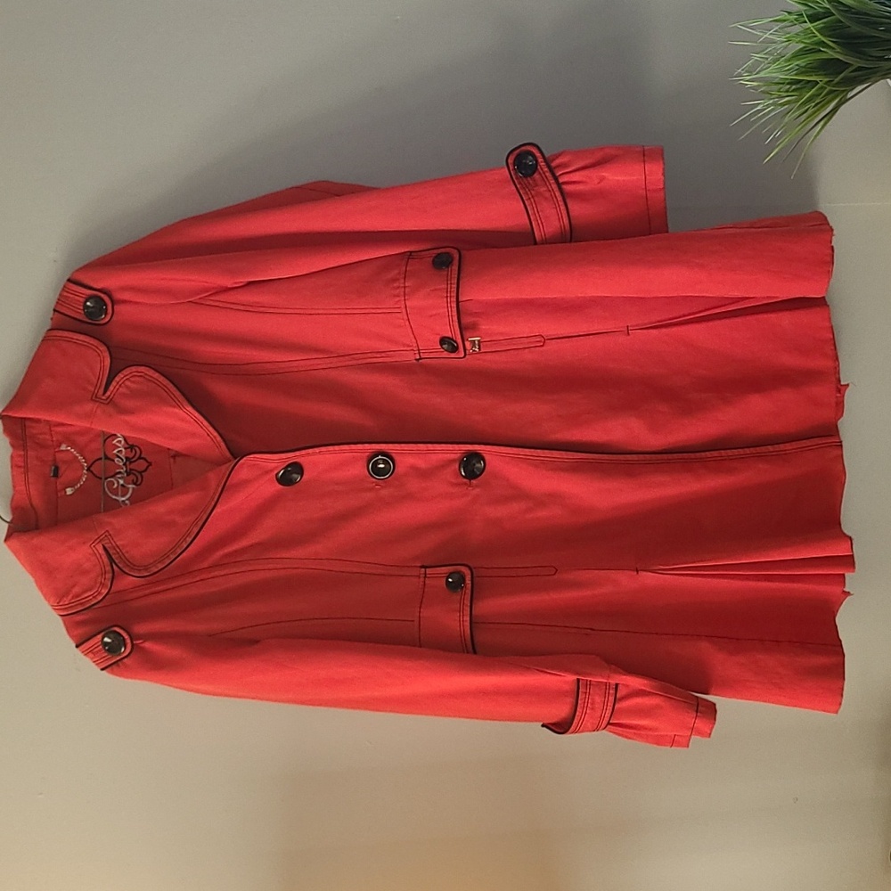 Guess Women's Vibrant Red Trench Coat